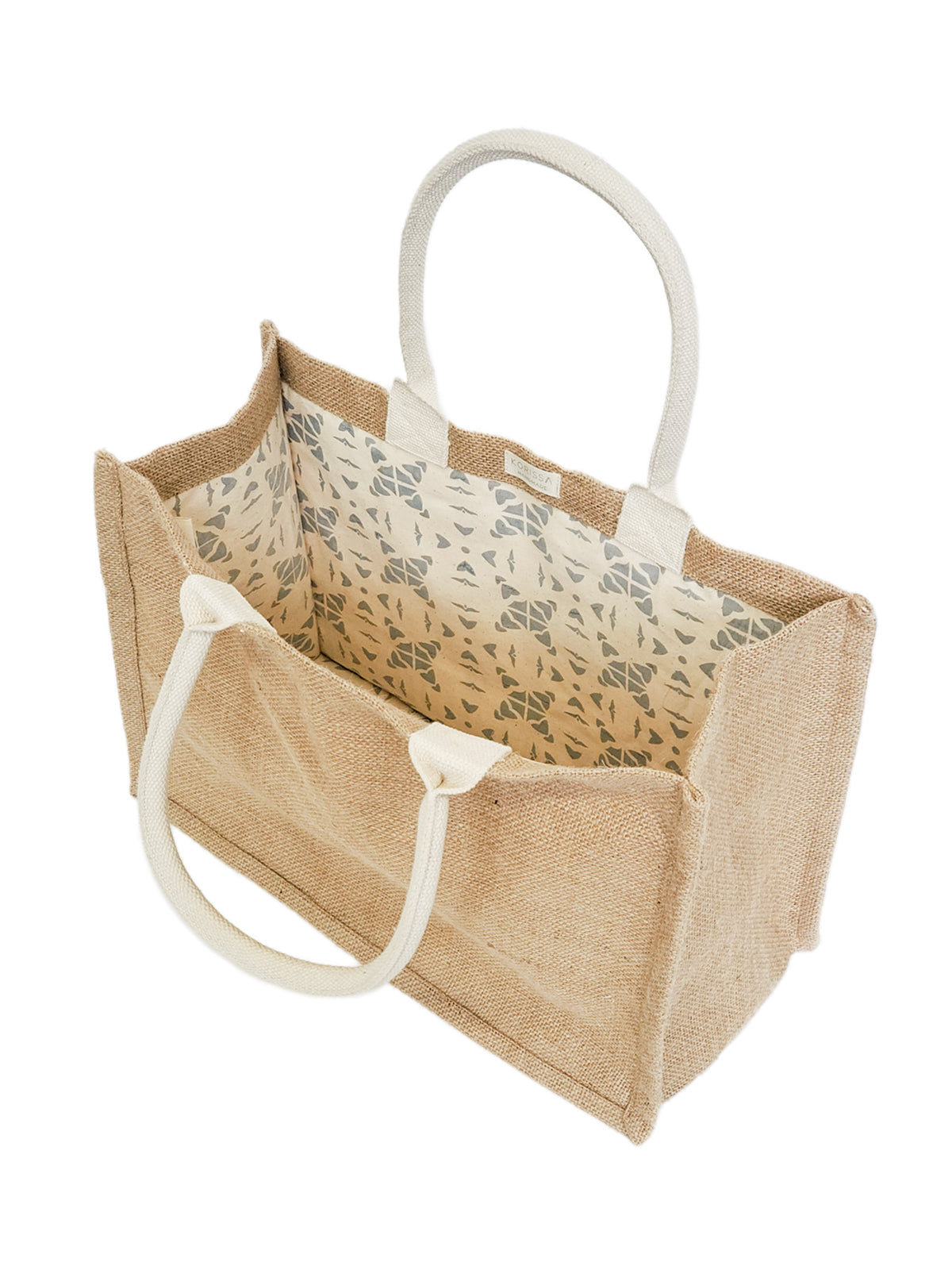Jute Canvas Gift Bag With Pompom (M)-3
