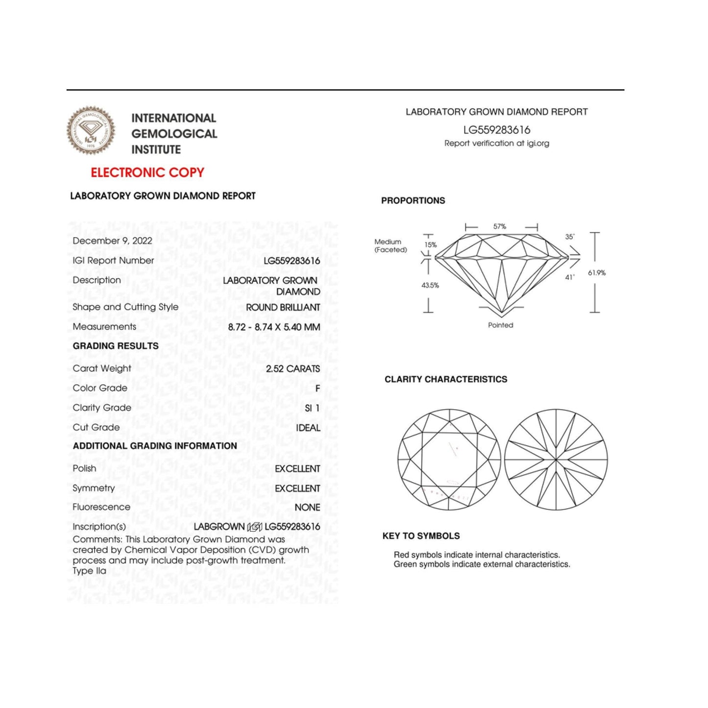 IGI Certified 14K White Gold 5.00 Cttw Round Brilliant-Cut Lab Grown Diamond Classic 4-Prong Stud Earrings with Screw Backs (F-G Color, SI1 Clarity)-4