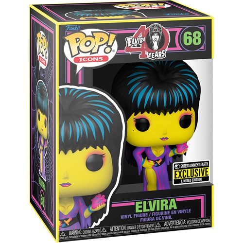 Funko POP! Icons: Elvira Black Light - Entertainment Earth Exclusive