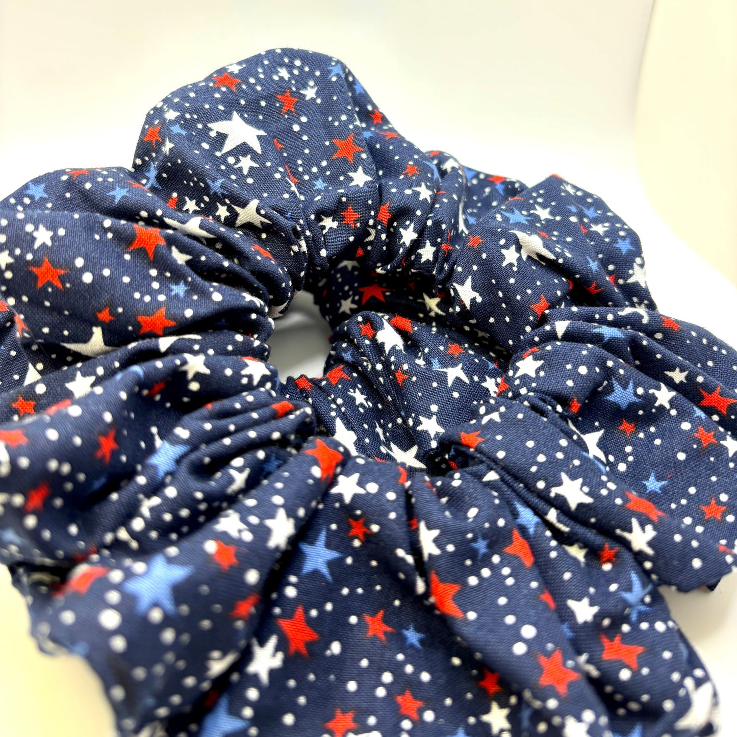 Navy Stars Patriotic Scrunchie