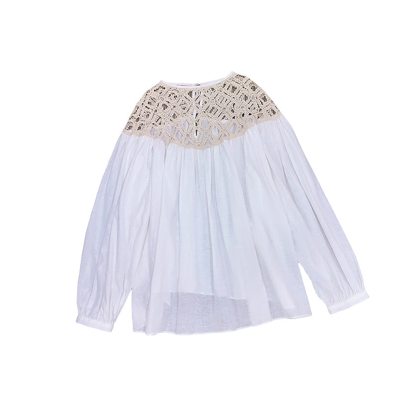 Lightweight Breathable Hollow Hand-Crocheted Seamless Loose Ramie Top