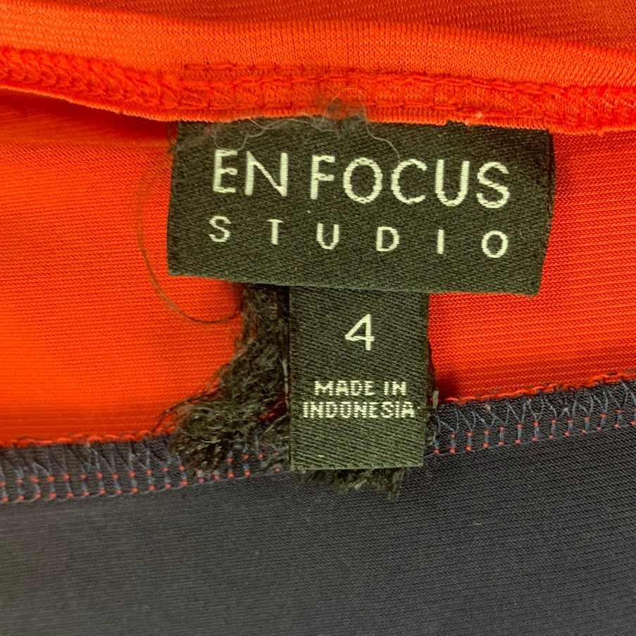 Enfocus Studio Womens Size 4 Short Sleeve V Neck Faux Button Blouson Dress