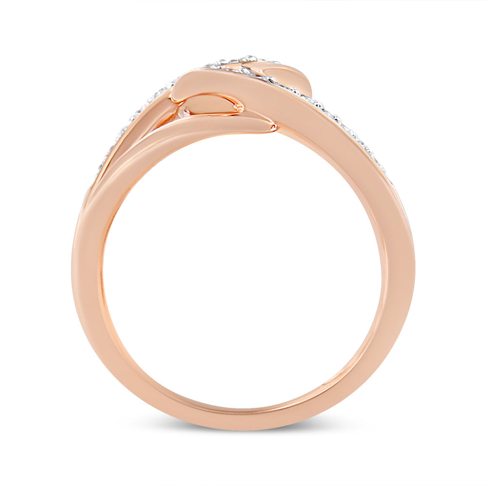 10K Rose Gold 1/2 Cttw Round-Cut Diamond Intertwined Multi-Loop Cocktail Ring (I-J Color, I1-I2 Clarity)-4