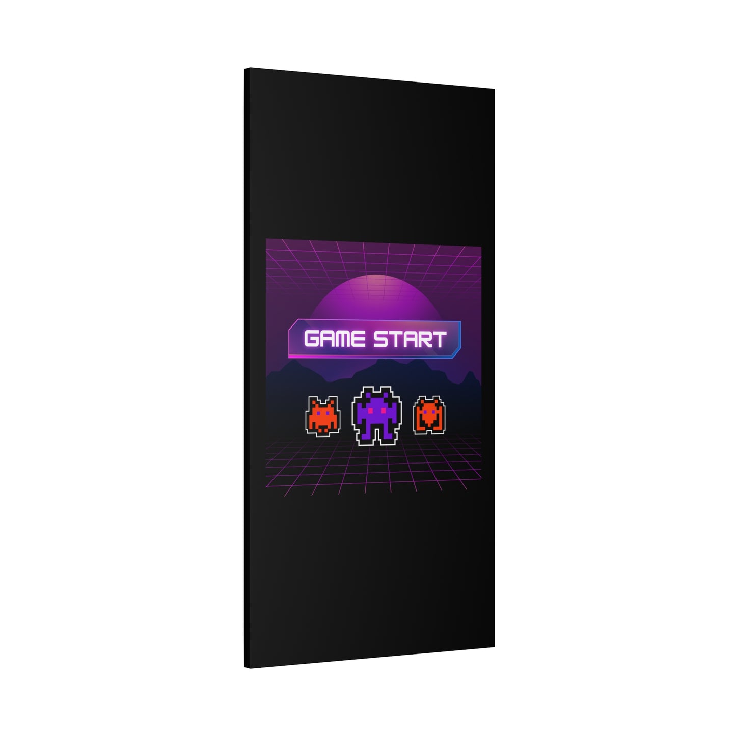 Retro Game Start Canvas Art Print | 80s Gaming Wall Decor, Gamer Gift, Pixel Art, Nostalgic Artwork, Home Decor