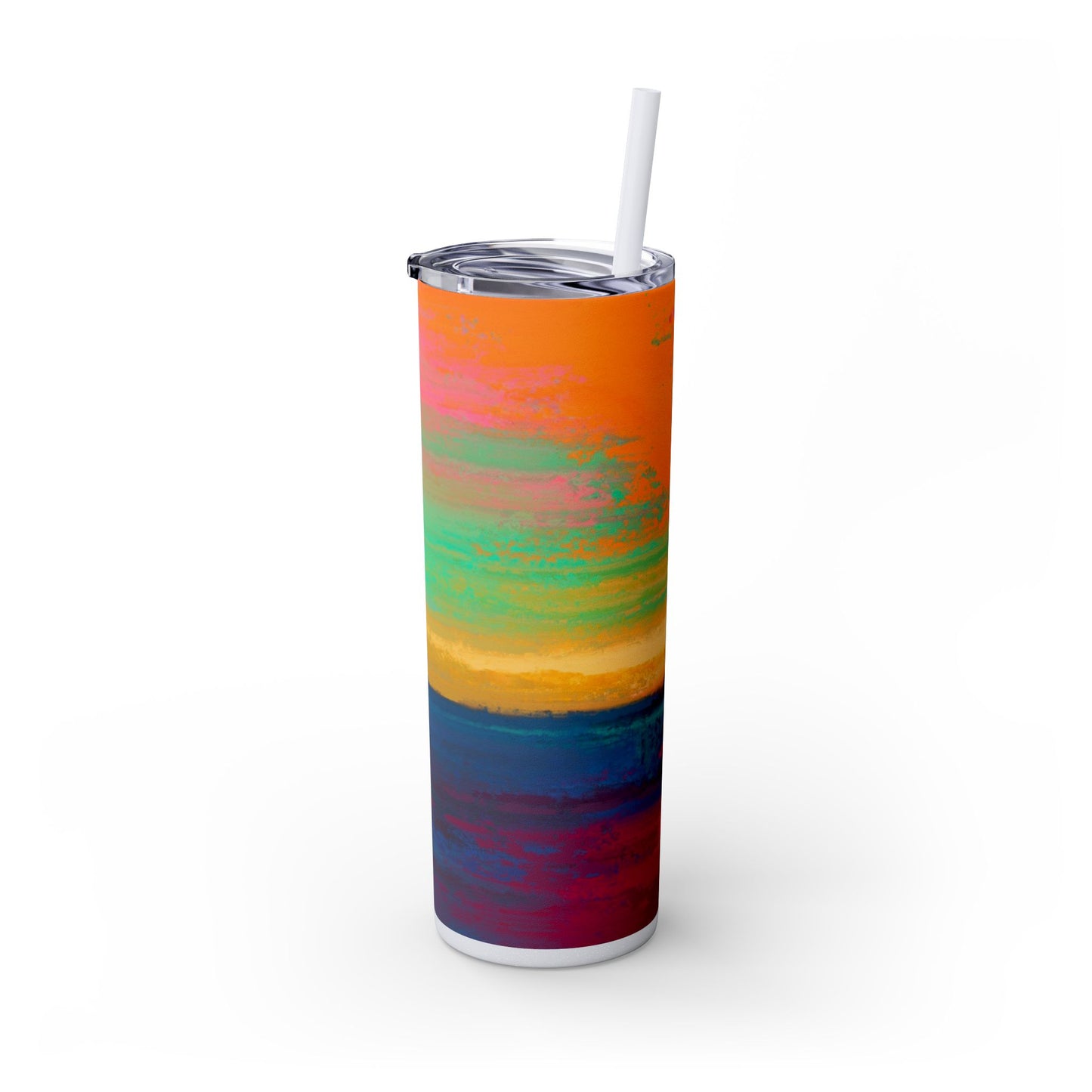 Colorful Ombre Skinny Tumbler with Straw, 20oz | Travel Mugs, Summer Drinkware, Beach Accessories, Gifts for Her, Eco-Friendly