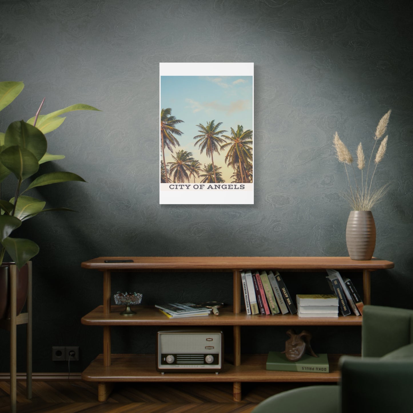 Tropical Palm Tree Canvas Print, City of Angeles Tropical Wall Art, Los Angeles Beach Decor, California Nature Photography, Home Decoration, Gift for Beach Lovers