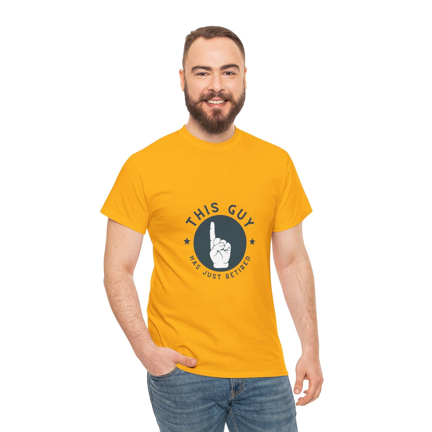 This Guy Has Just Retired Retirement Celebration Unisex Heavy Cotton Tee | Funny Gift for Retirees, Casual Wear, Retirement Party, Humor Shirt, Comfy Gift Idea