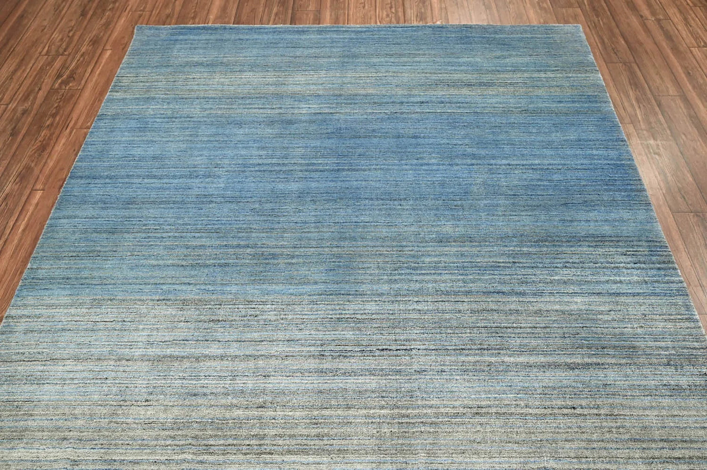 Multi Size Gray, Blue Hand Knotted Tibetan 100% Wool Modern & Contemporary Oriental Area Rug-4