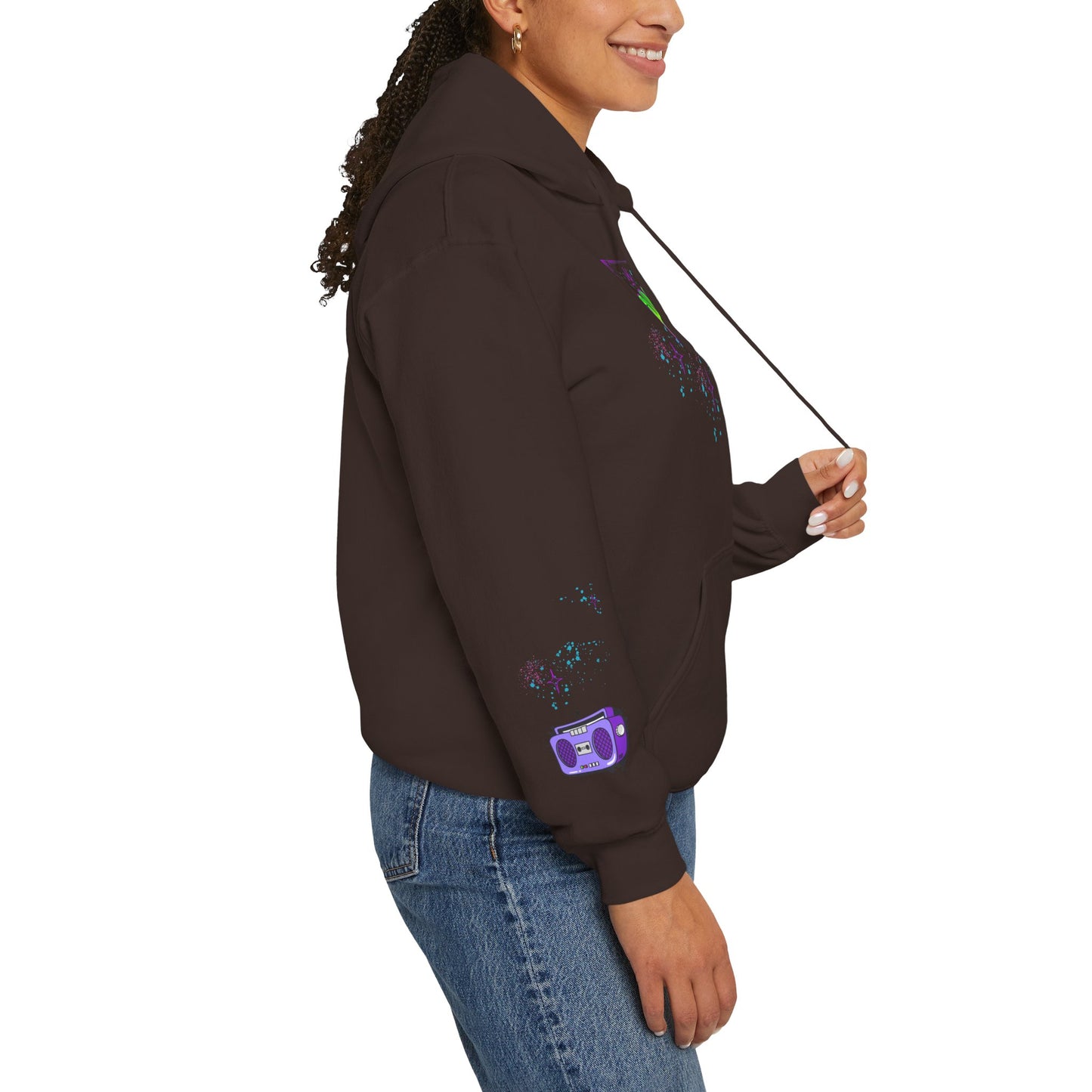 Colorful Dance Hoodie for Creative Spirits, Cozy Unisex Hooded Sweatshirt, Perfect for Parties, Dance Classes, Gifts
