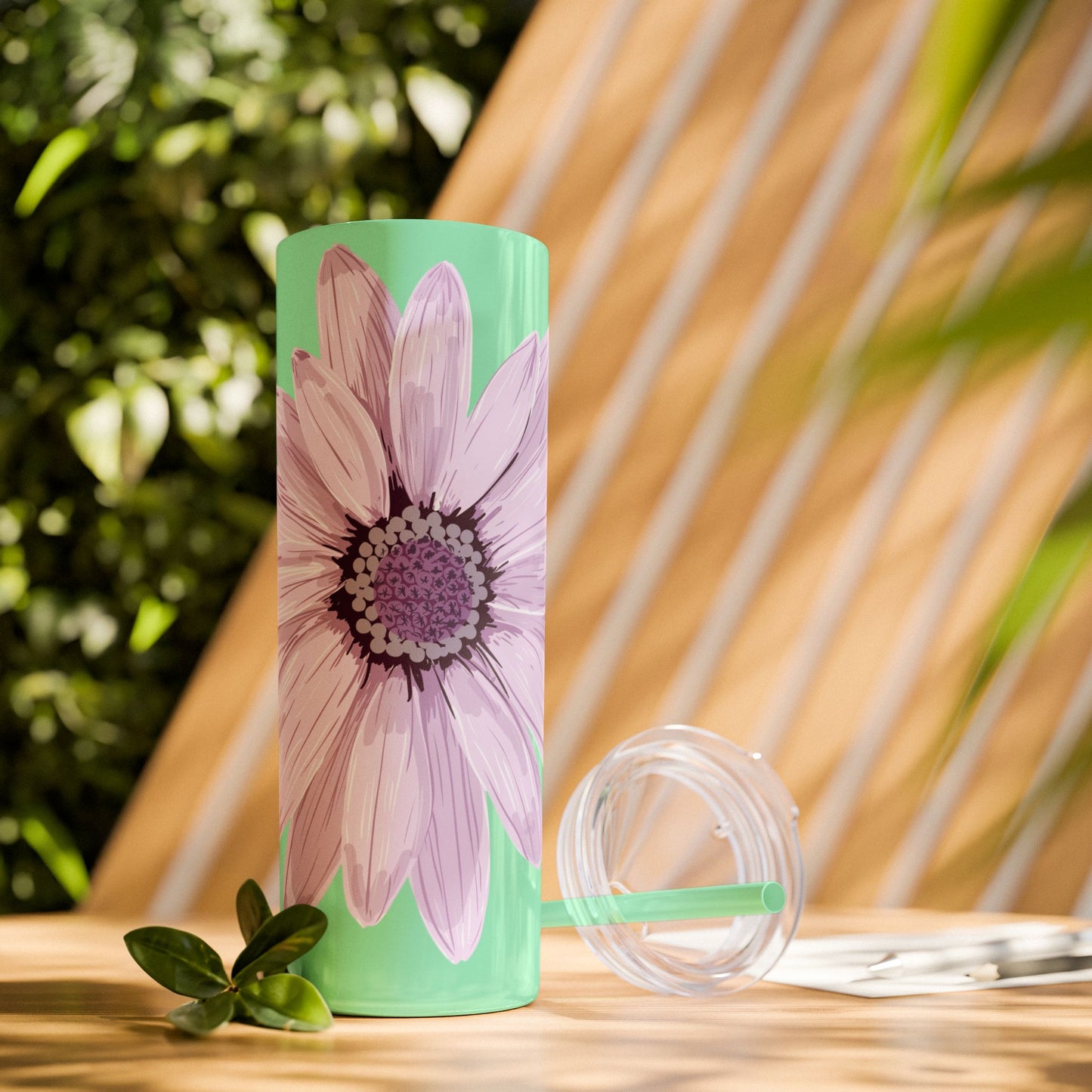 Floral Skinny Tumbler, 20oz - Stylish Drinkware for Home, Office, Gifts, Party Favors, Spring Decor