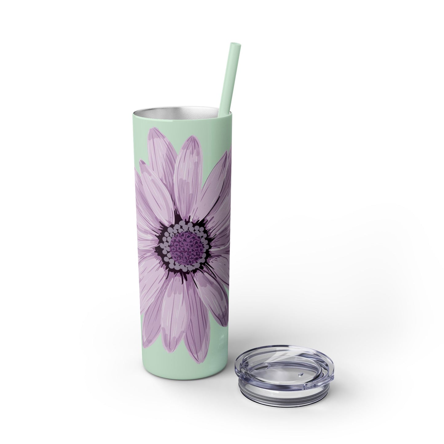 Floral Skinny Tumbler, 20oz - Stylish Drinkware for Home, Office, Gifts, Party Favors, Spring Decor
