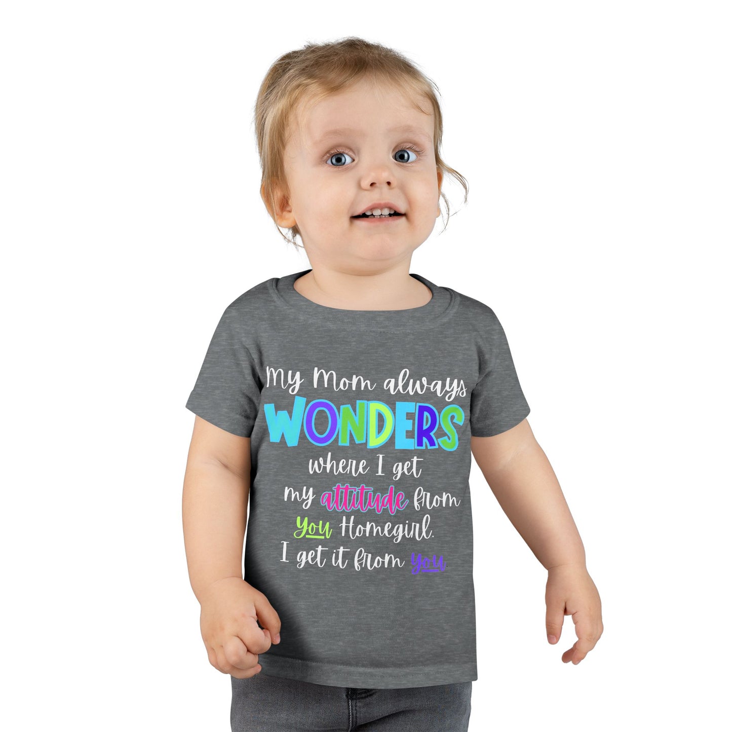 Toddler T-Shirt - My Mom Always Wonders, Cute Kids Tee, Birthday Gift, Baby Shower Gift, Fun Attitude Shirt