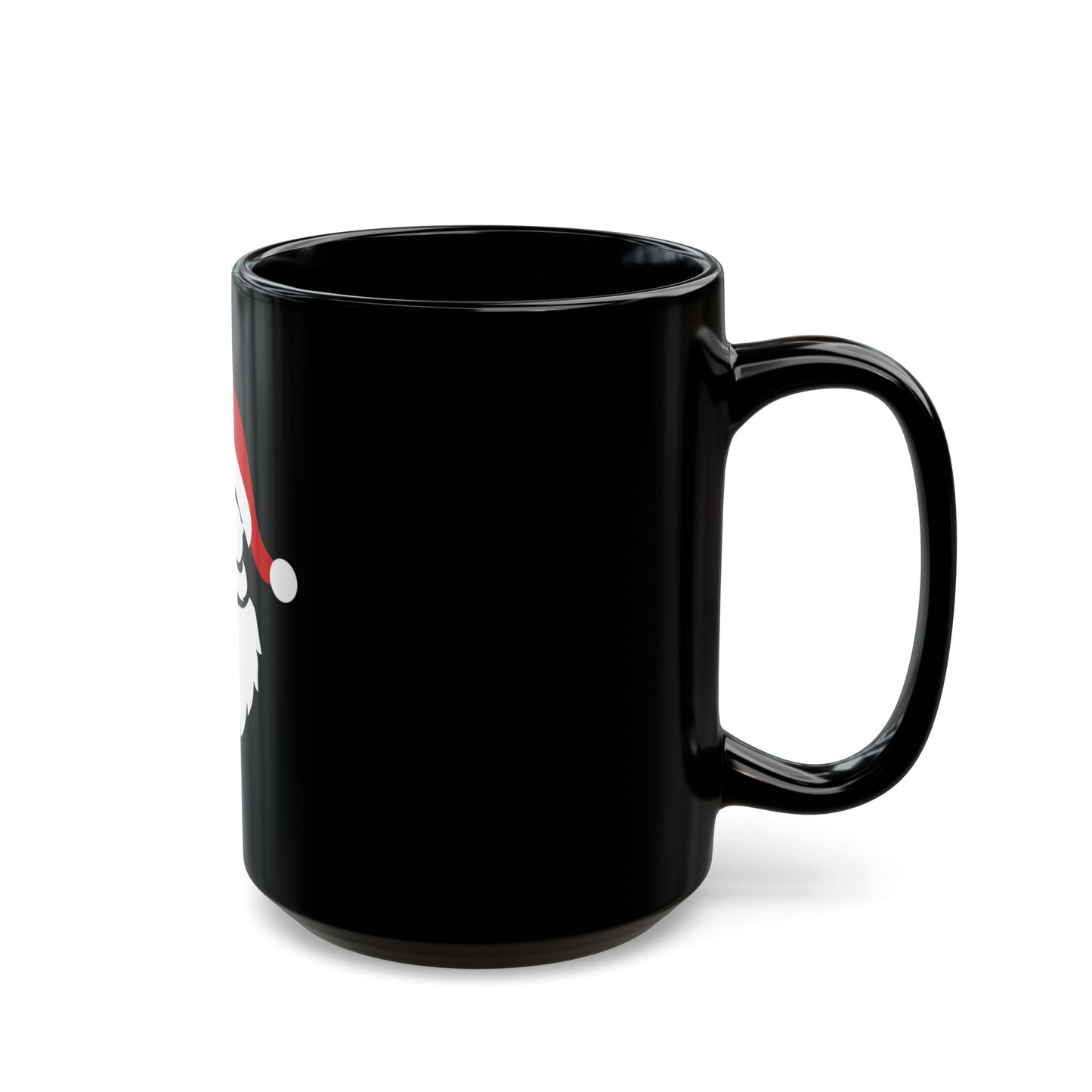 Santa Claus Black Mug, Holiday Coffee Cup, Christmas Gift for Coffee Lovers, Funny Santa Mug, Unique Santa Decor