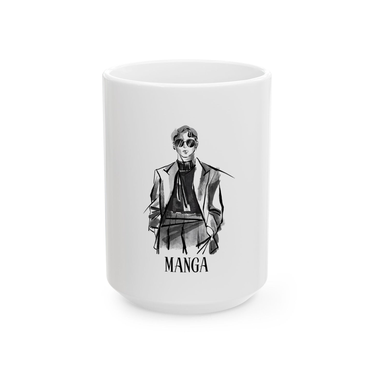 Stylish Manga Ceramic Mug - Perfect for Anime Lovers, Coffee Enthusiasts, Gift for Holidays, Home & Office Decor