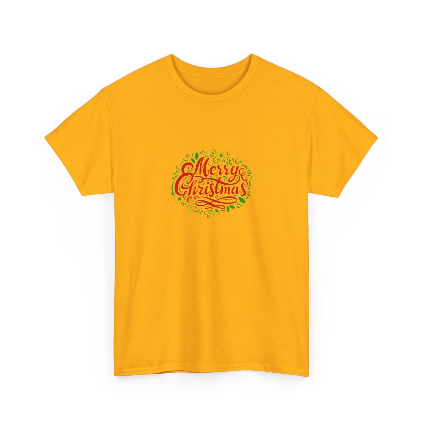 Merry Christmas Unisex Heavy Cotton Tee, Holiday Gift, Casual Wear, Seasonal Apparel, Christmas Party Shirt, Gift for Him/Her