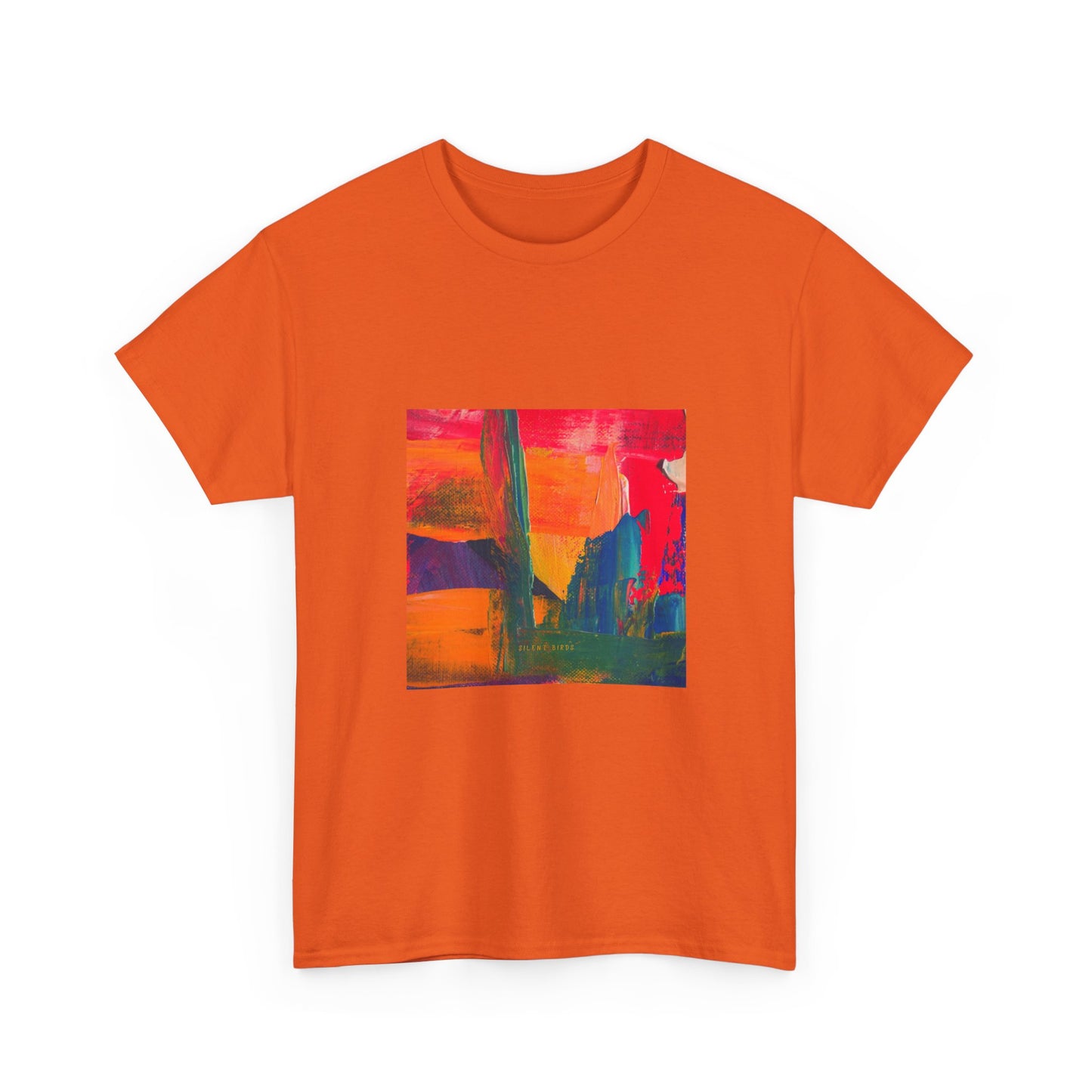 Vibrant Art Bird of Paradise Painting Tee for Creative Souls, Unisex Heavy Cotton T-Shirt, Artistic Gift