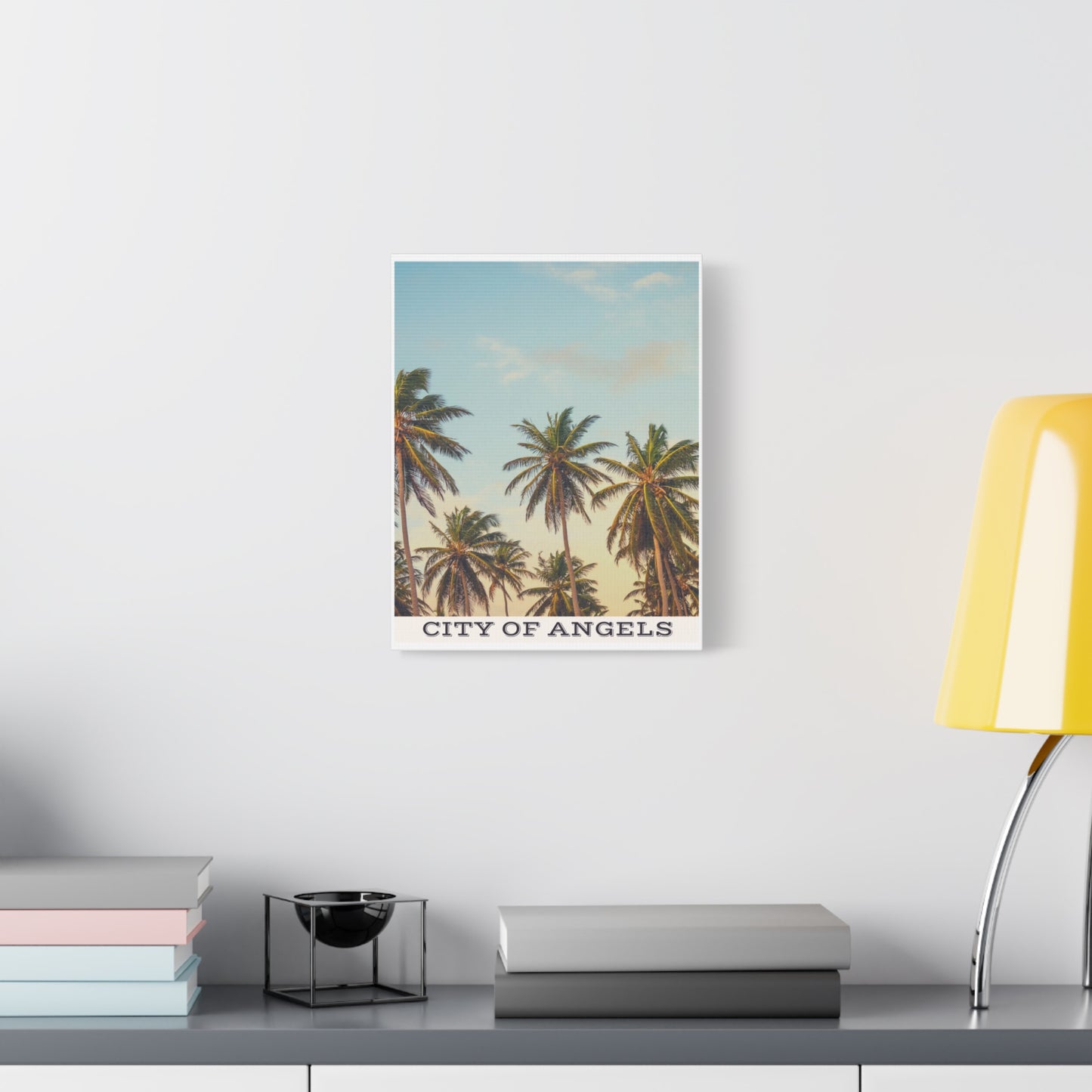 Tropical Palm Tree Canvas Print, City of Angeles Tropical Wall Art, Los Angeles Beach Decor, California Nature Photography, Home Decoration, Gift for Beach Lovers