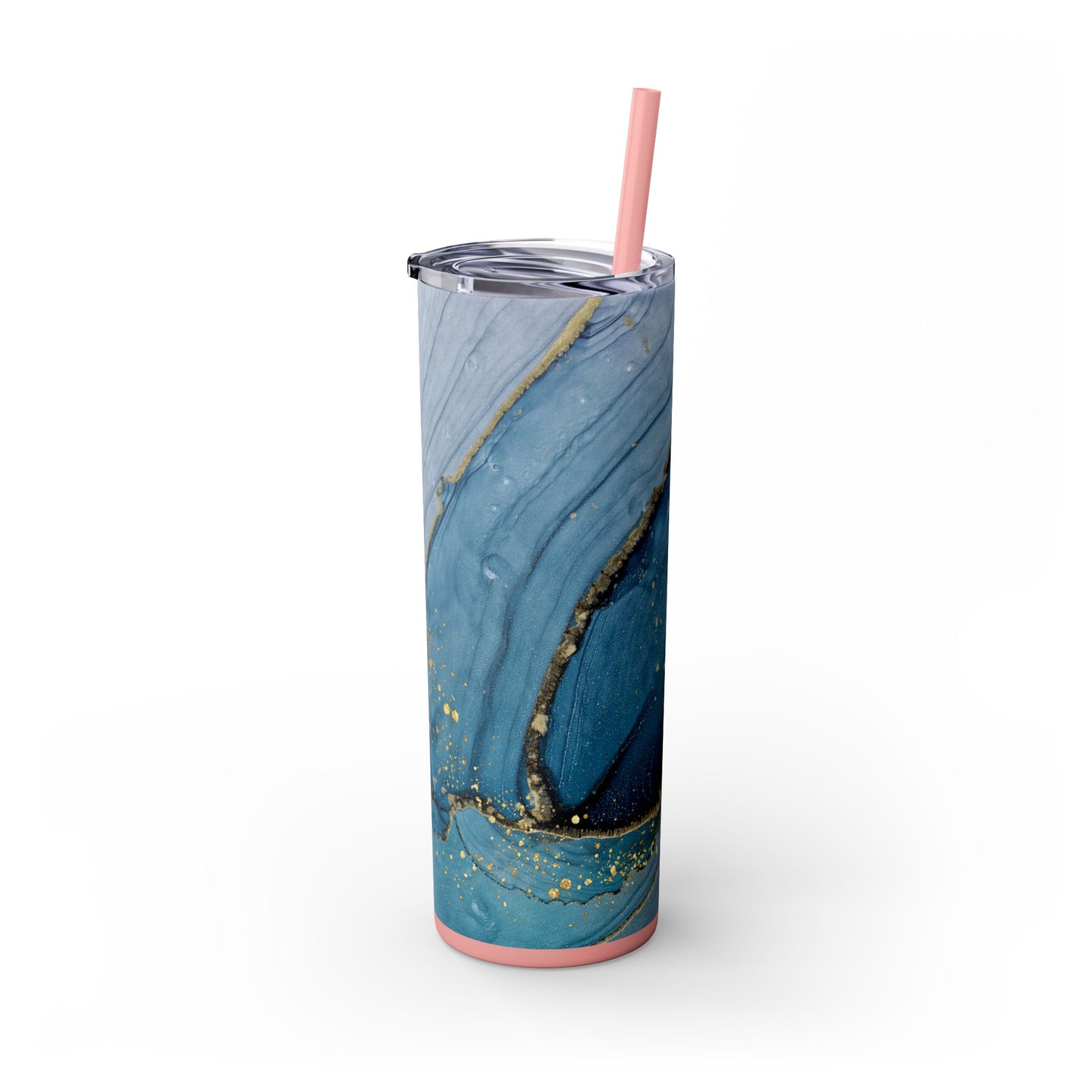Elegant Blue Marble Skinny Tumbler, 20oz - Stylish Drinkware for Daily Use, Gifts, Celebrations, Eco-Friendly, Travel Mug