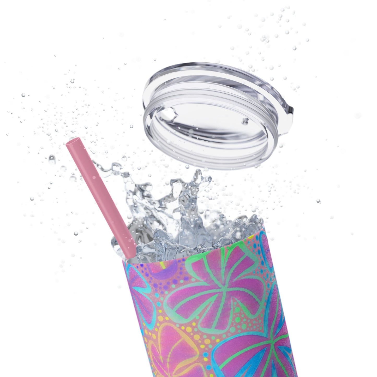 Pastel Butterfly Tumbler, 20oz Drinkware, Spring Decor, Cute Gift for Her, Eco-Friendly Cup, Floral Water Bottle