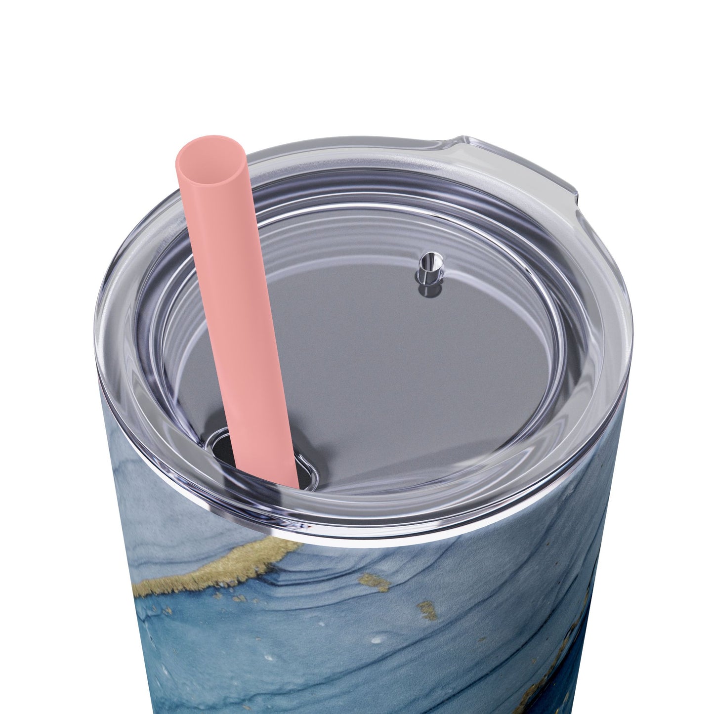 Elegant Blue Marble Skinny Tumbler, 20oz - Stylish Drinkware for Daily Use, Gifts, Celebrations, Eco-Friendly, Travel Mug