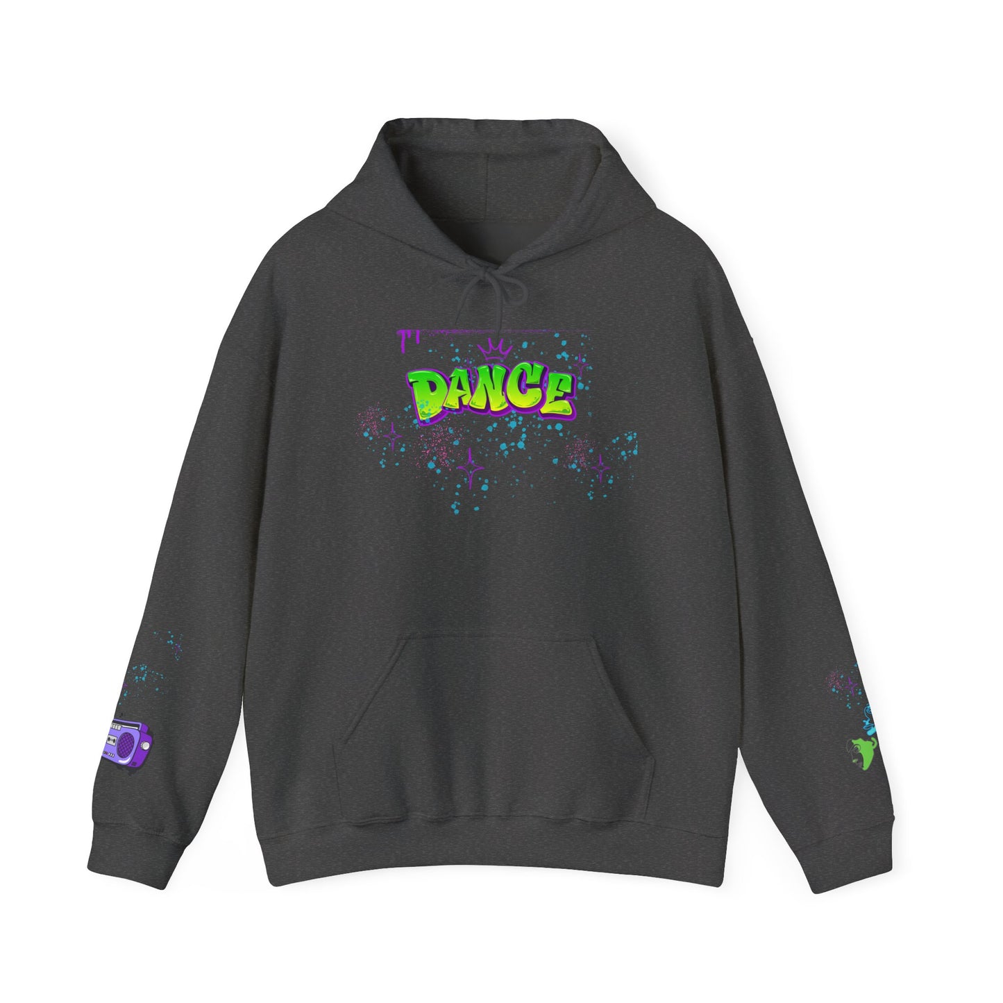 Colorful Dance Hoodie for Creative Spirits, Cozy Unisex Hooded Sweatshirt, Perfect for Parties, Dance Classes, Gifts
