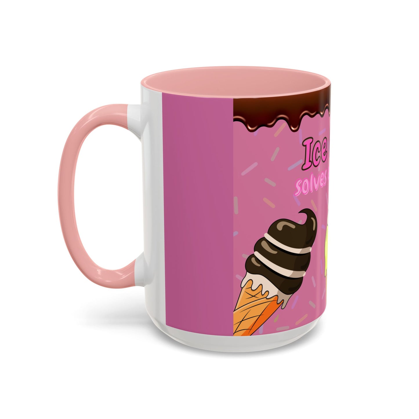 Ice Cream Solves Everything Coffee Mug - Fun Beverage Cup for Ice Cream Lovers, Gift for Holidays, Birthday, Summer