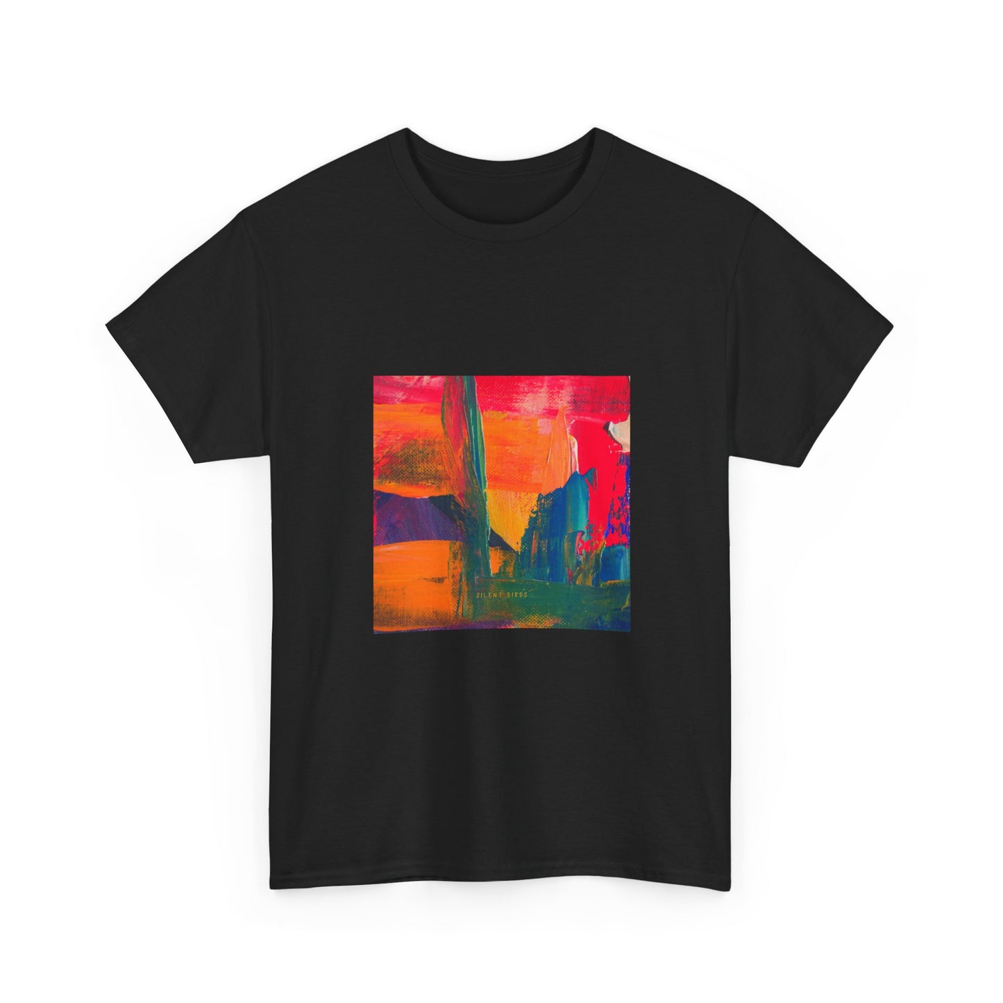 Vibrant Art Bird of Paradise Painting Tee for Creative Souls, Unisex Heavy Cotton T-Shirt, Artistic Gift