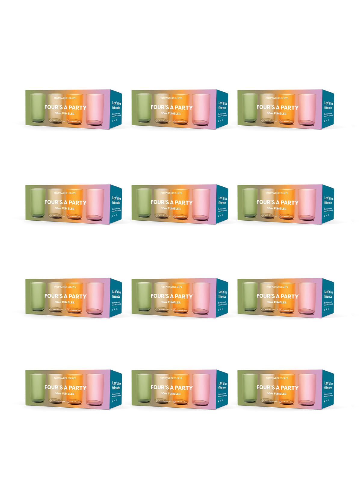 RESERVE 10oz Tumbler Tritan™ Copolyester Glass - Mixed Color Set - Bulk-5