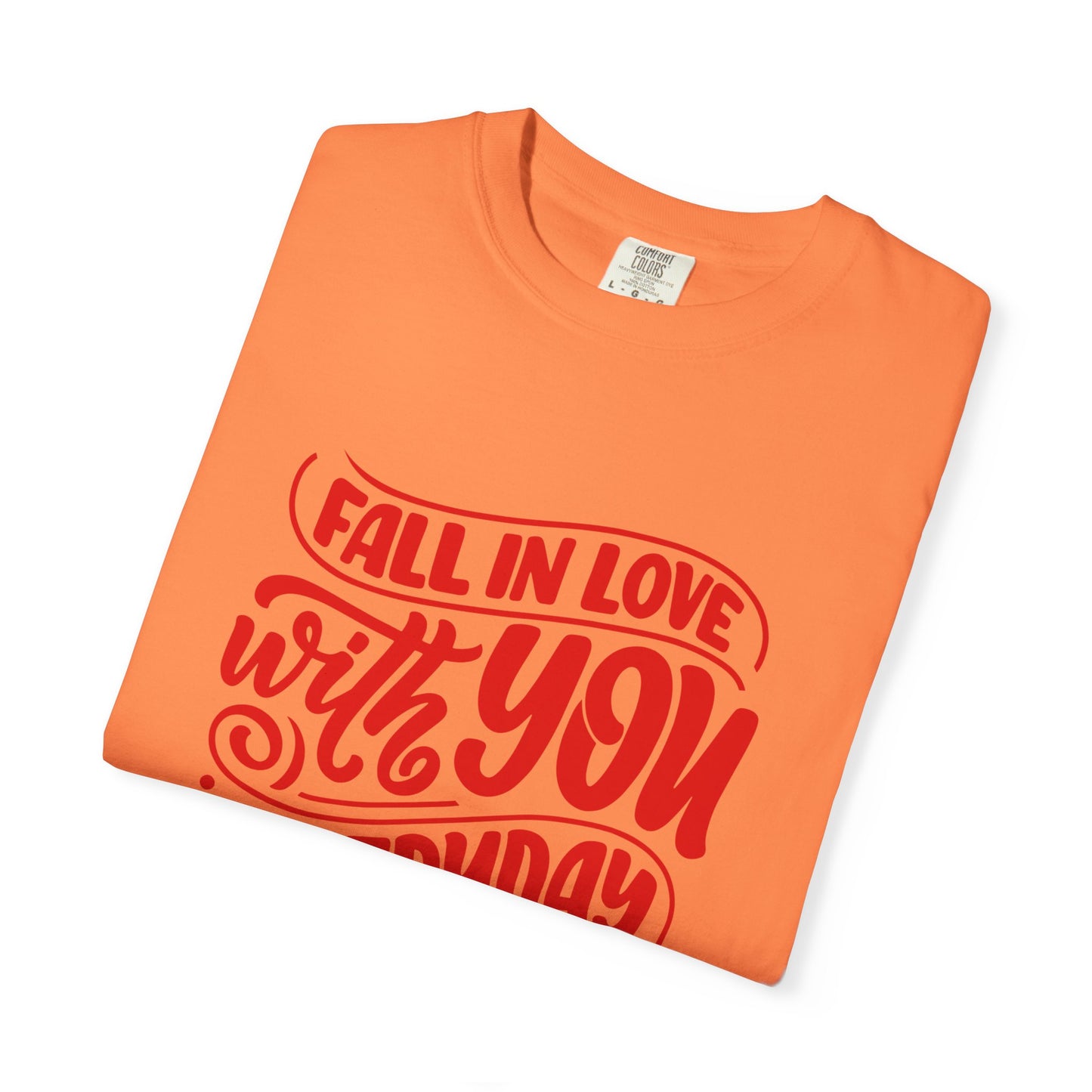 Fall in Love with YOU Quote T-shirt for Couples, Valentine's Day, Gifts for Him/Her, Casual Everyday Wear, Comfortable Unisex Tee