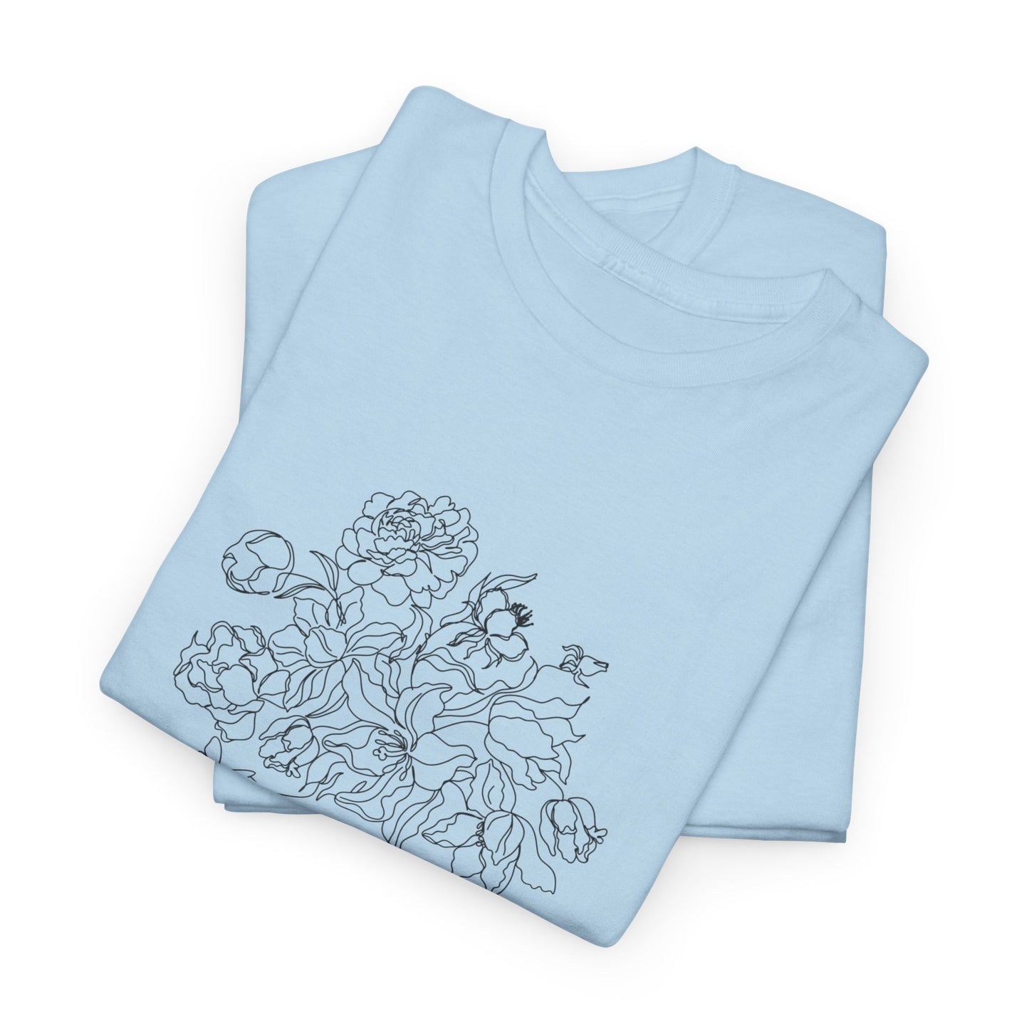 SHE Floral Love Unisex Heavy Cotton Tee, Casual T-Shirt, Gift for Her, Summer Fashion, Relaxed Fit Tee