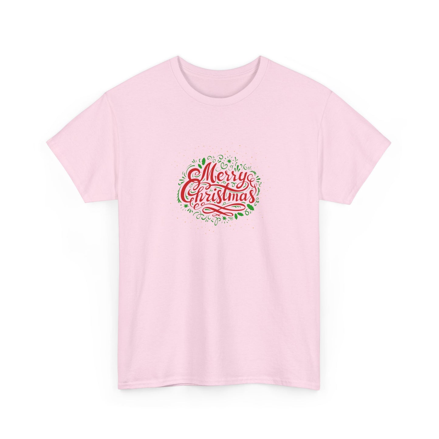Merry Christmas Unisex Heavy Cotton Tee, Holiday Gift, Casual Wear, Seasonal Apparel, Christmas Party Shirt, Gift for Him/Her