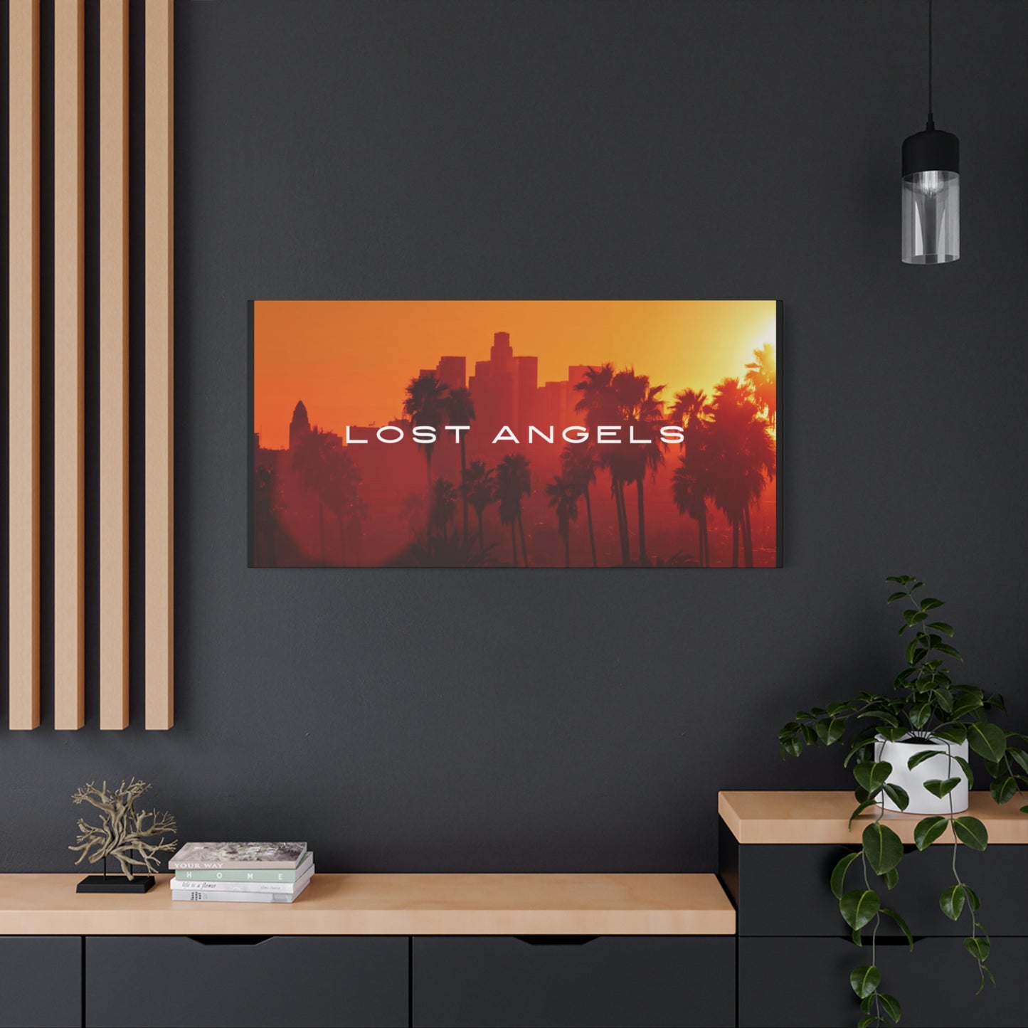 Lost Angels Wall Art Canvas | Sunset Cityscape Print, Home Decor, Gift for Art Lovers, Modern Living Room, California Vibe