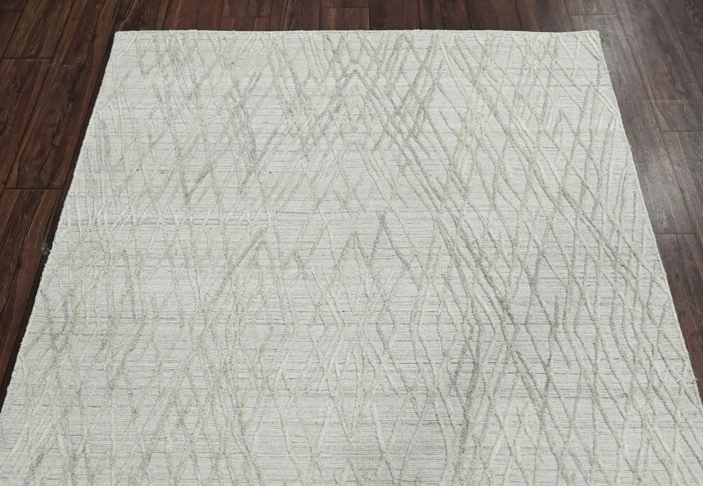 4x6 Tone On Tone Gray LoomBloom Hand Knotted Modern & Contemporary Textured Tibetan 100% Wool Oriental Area Rug-4