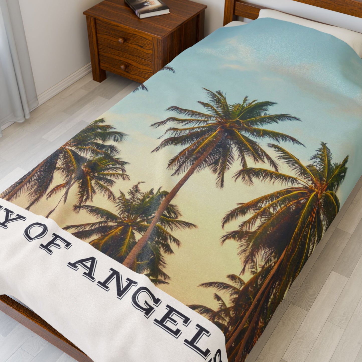 Cozy City of Angels Velveteen Plush Blanket, Soft Throw for Home, Beach Blanket, Travel Companion, Gift for Friends