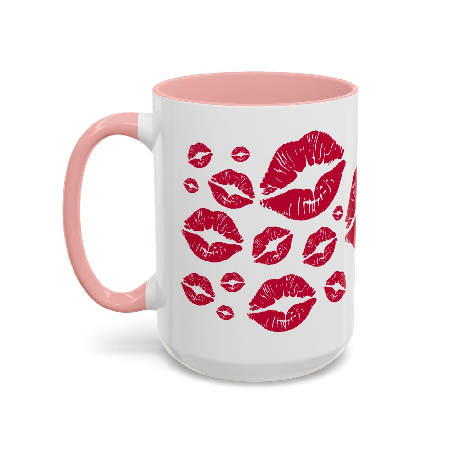 Kiss Mark Accent Coffee Mug - Romantic Gift, Valentine's Day Mug, Cute Coffee Cup, Fun Kitchen Decor, Stylish Drinkware