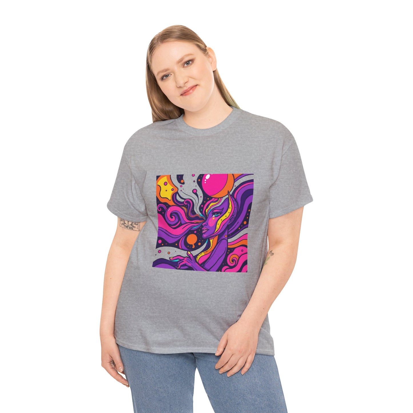 Vibrant Psychedelic Art Tee, Bohemian Graphic T-Shirt, Unisex Cotton Tee, Fashionable Casual Wear, Perfect Gift for Art Lovers