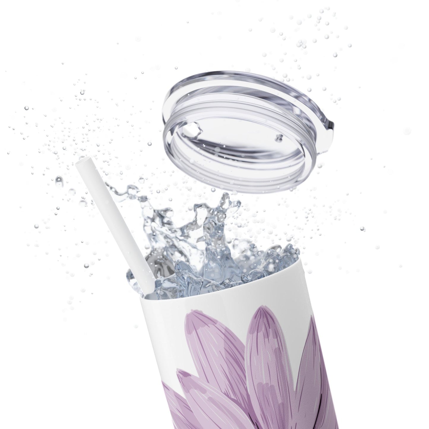 Floral Skinny Tumbler, 20oz - Stylish Drinkware for Home, Office, Gifts, Party Favors, Spring Decor