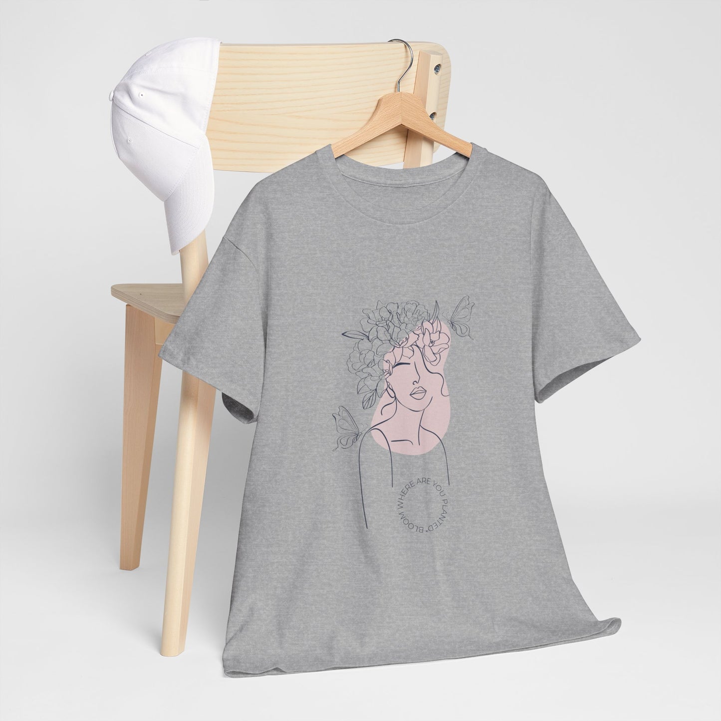Bloom Where You Are Planted Chic Inspirational Quote Tee, Inspirational Cotton T-Shirt, Casual Graphic Tee, Vintage Style Unisex Shirt, Gift for Her