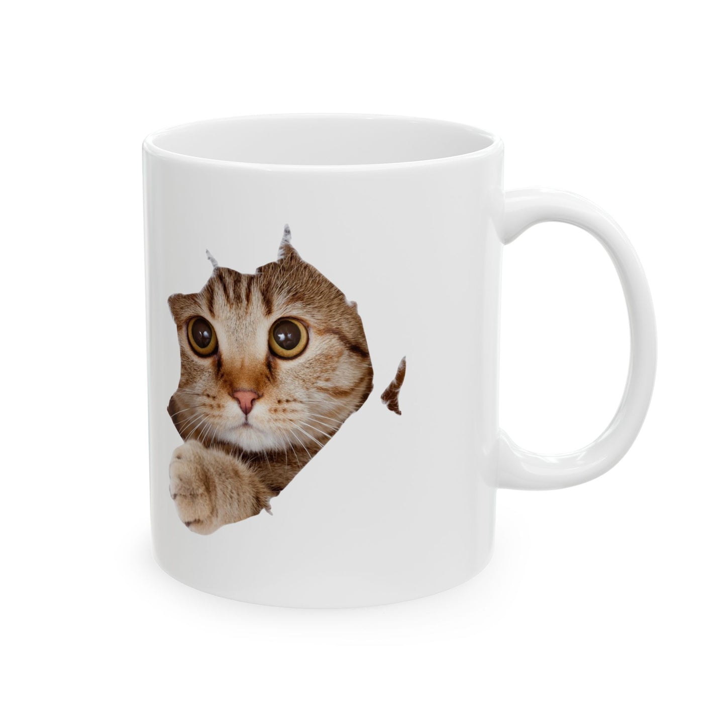 Cute Cat Ceramic Mug, Cat Lover Gift, Coffee Tea Cup, Animal Lover Mug, Pet Lover Present, Birthday Gift for Her