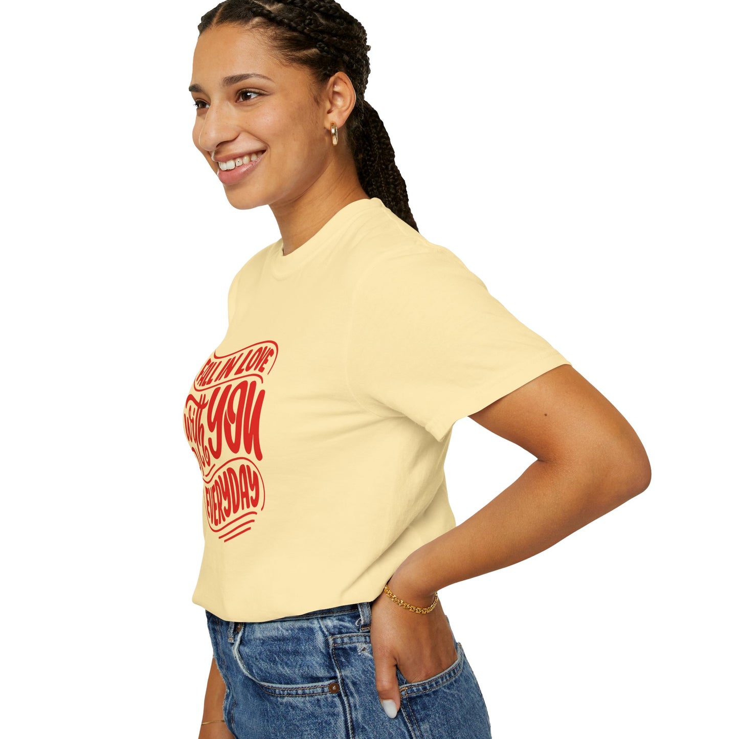 Fall in Love with YOU Quote T-shirt for Couples, Valentine's Day, Gifts for Him/Her, Casual Everyday Wear, Comfortable Unisex Tee
