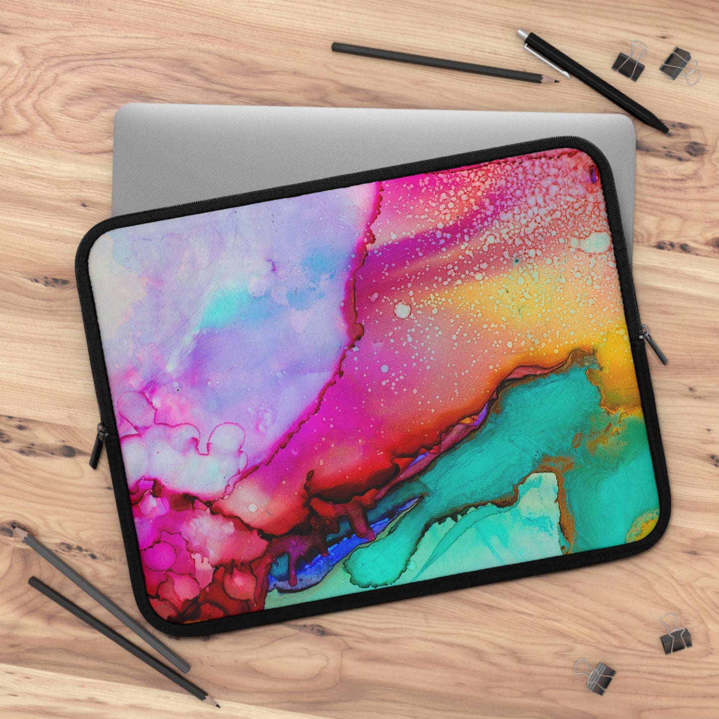 Colorful Abstract Laptop Sleeve, Artistic Tech Case, Creative Computer Bag, Vibrant Gift for Students, Unique Laptop Protector