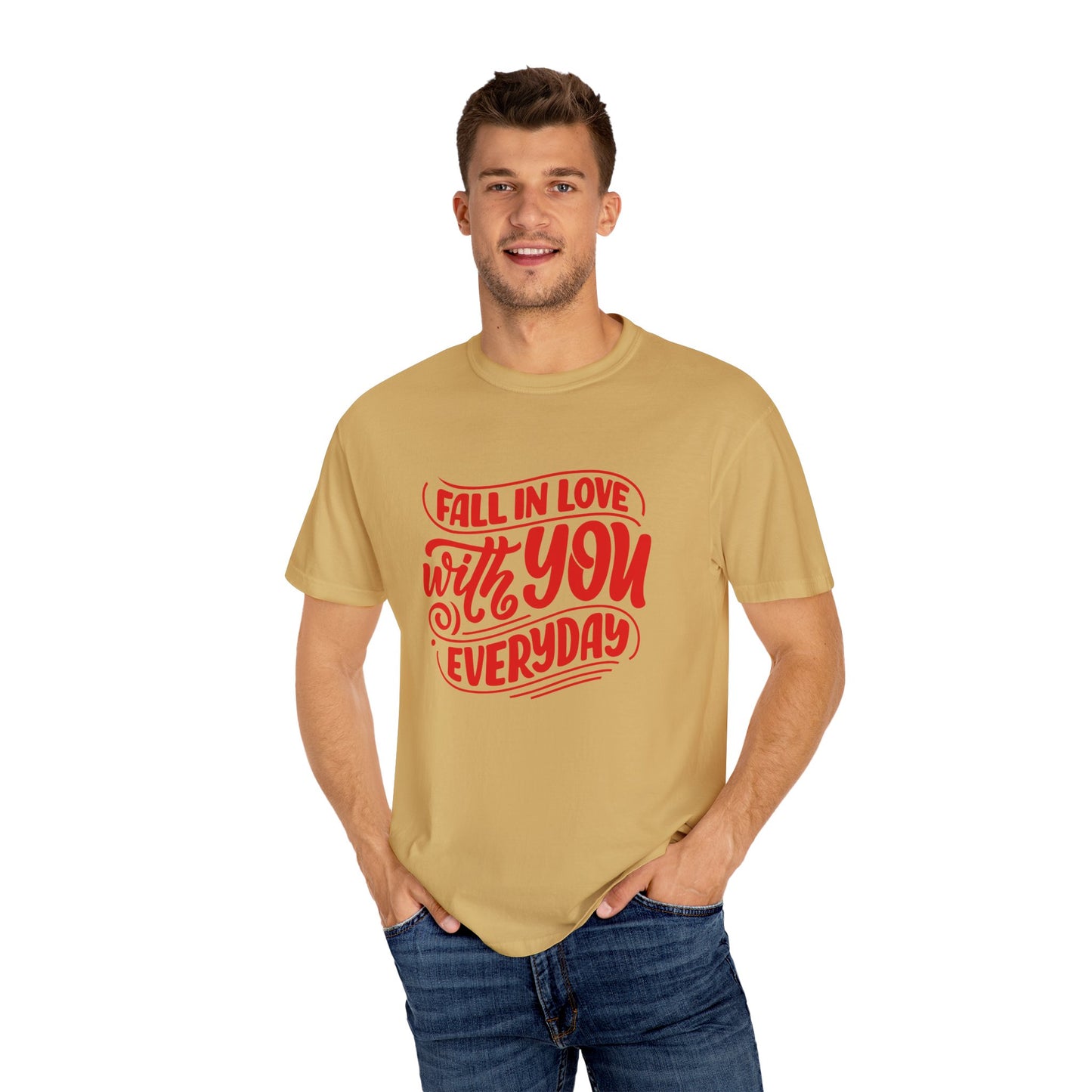 Fall in Love with YOU Quote T-shirt for Couples, Valentine's Day, Gifts for Him/Her, Casual Everyday Wear, Comfortable Unisex Tee