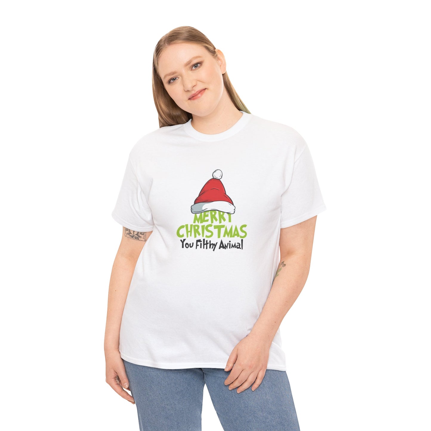 Funny Holiday Tee, Merry Christmas You Filthy Animal, Unisex Tee, Christmas Gift, Holiday Apparel, Festive Shirt, Party Wear