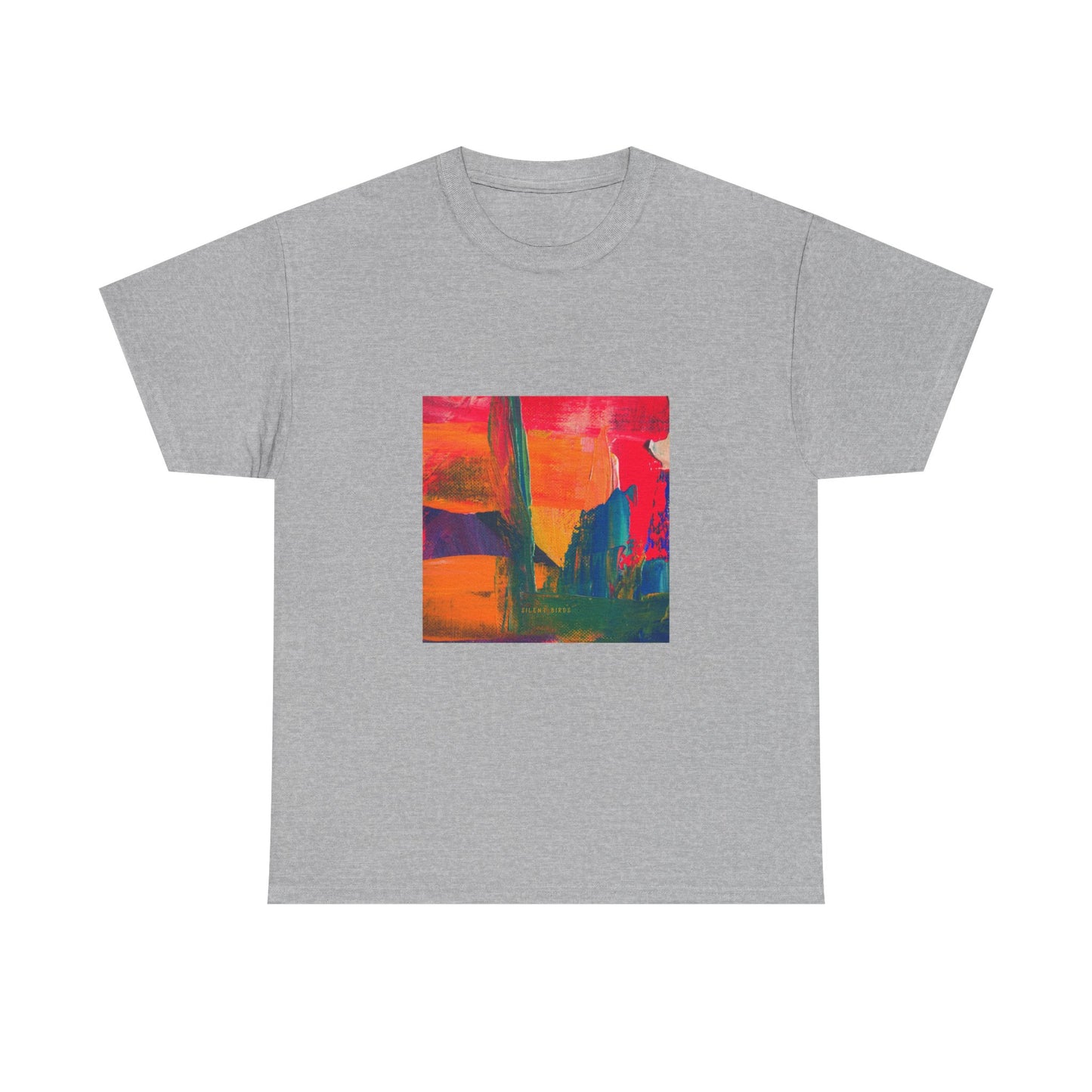 Vibrant Art Bird of Paradise Painting Tee for Creative Souls, Unisex Heavy Cotton T-Shirt, Artistic Gift