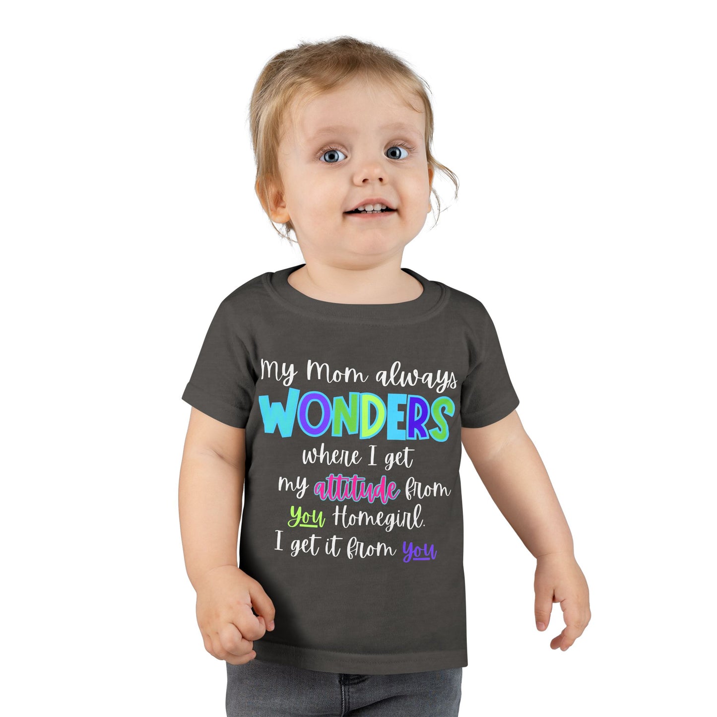 Toddler T-Shirt - My Mom Always Wonders, Cute Kids Tee, Birthday Gift, Baby Shower Gift, Fun Attitude Shirt