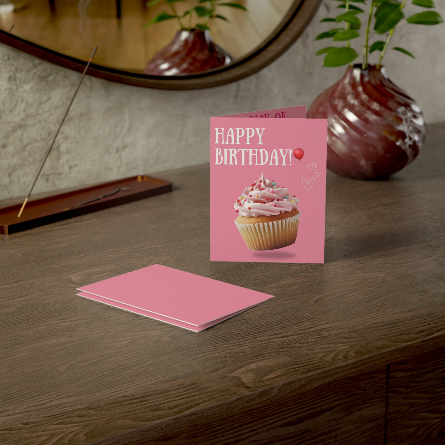 Happy Birthday Cupcake Greeting Cards - Festive Celebration Cards for Parties, Love Notes, Birthday Wishes, Stationery Set