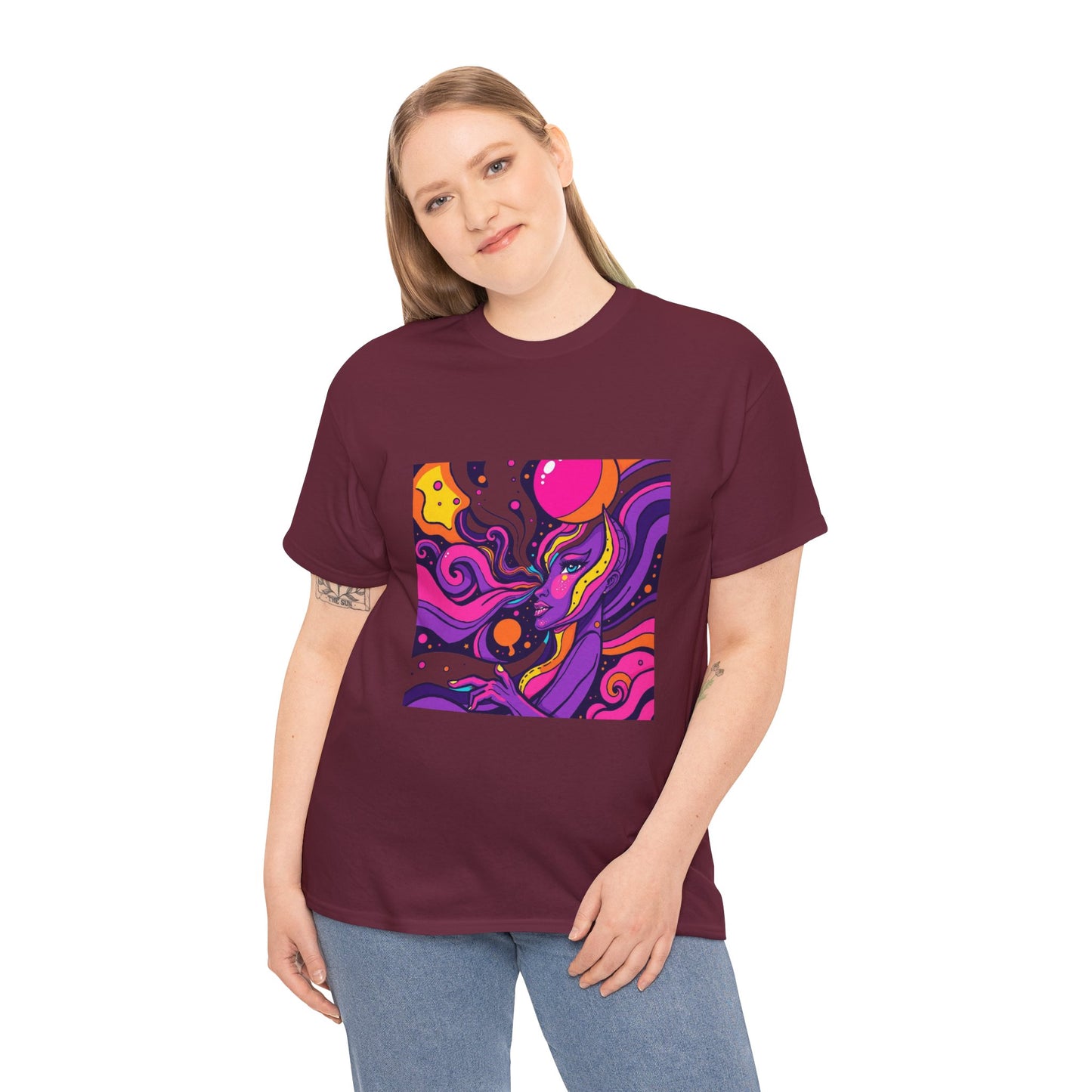 Vibrant Psychedelic Art Tee, Bohemian Graphic T-Shirt, Unisex Cotton Tee, Fashionable Casual Wear, Perfect Gift for Art Lovers