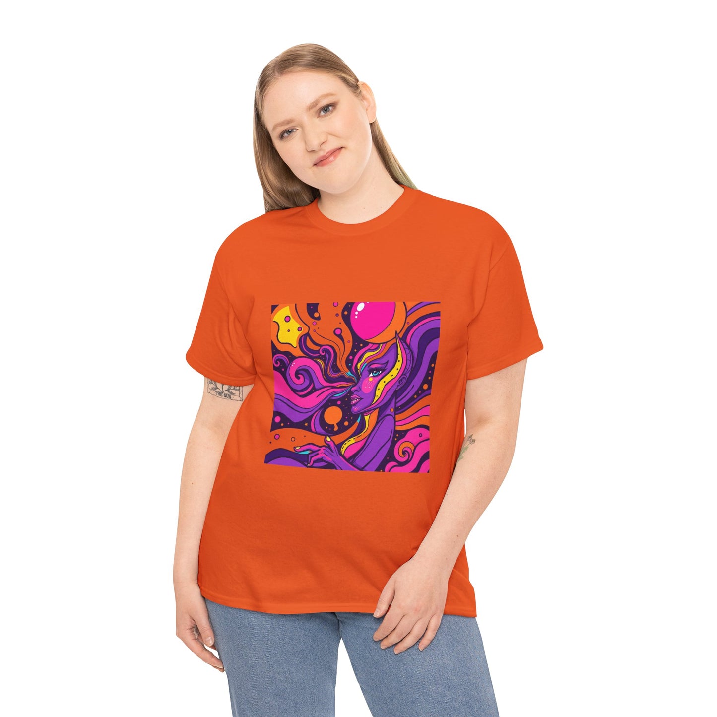 Vibrant Psychedelic Art Tee, Bohemian Graphic T-Shirt, Unisex Cotton Tee, Fashionable Casual Wear, Perfect Gift for Art Lovers