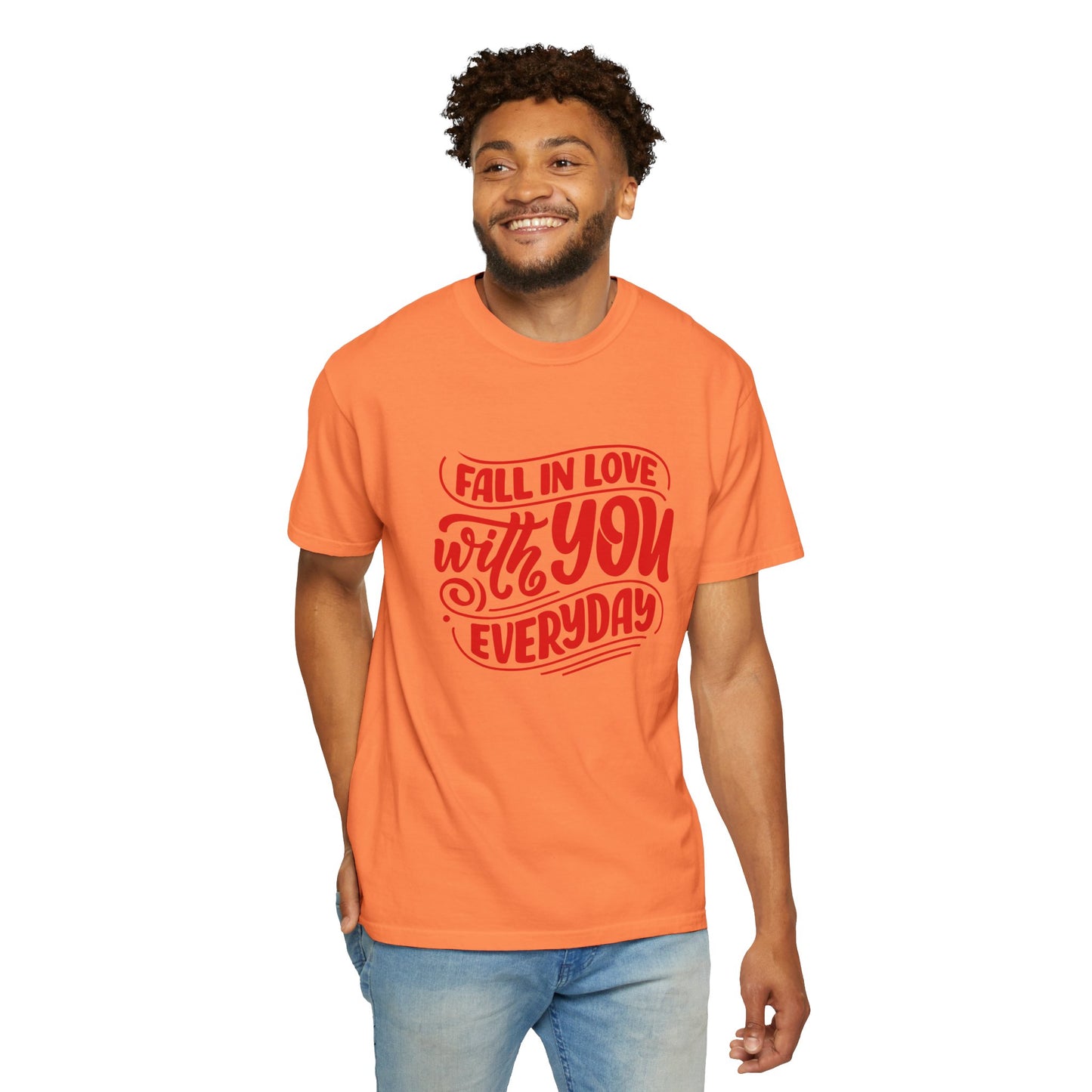 Fall in Love with YOU Quote T-shirt for Couples, Valentine's Day, Gifts for Him/Her, Casual Everyday Wear, Comfortable Unisex Tee