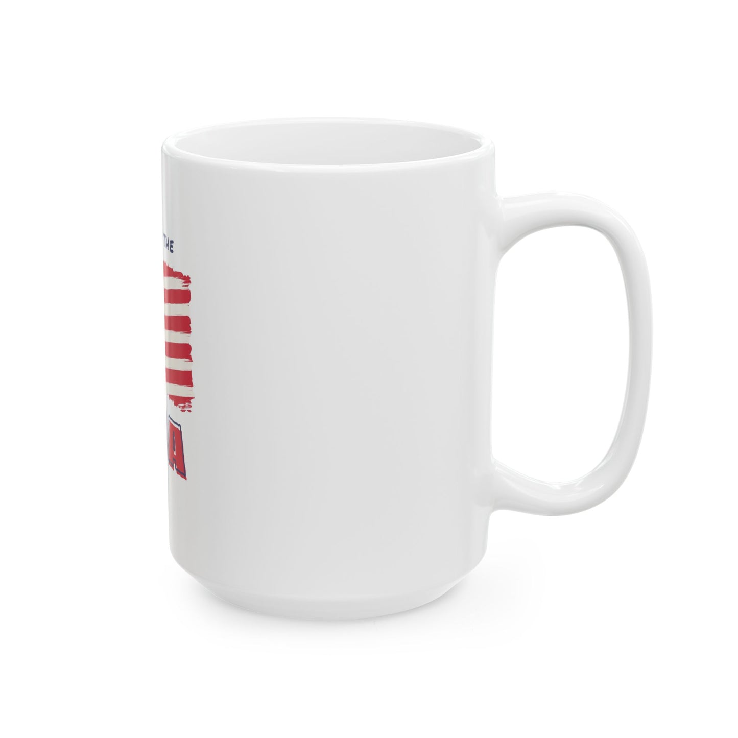 USA Flag Ceramic Mug - Made in the USA Coffee Cup, Patriotic Gift, 4th of July Decor, American Pride Mug, Customizable Drinkware